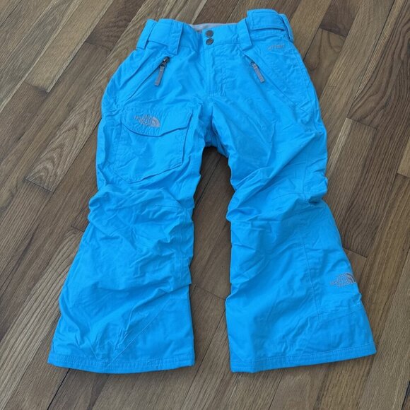 North Face Girls Hyvent Insulated Snow Ski Pants in Bright Light Blue Sz 6/XS - Picture 1 of 5